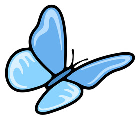 Butterflies and dragonfly, nature, insects, illustration