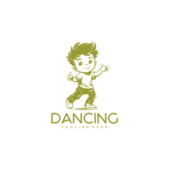 Cheerful kids logo vector illustration