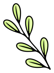 Flowers, wildflowers, foliage, bloom and blooming, illustration