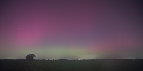 Northern lights over Munich due to an extreme geomagnetic storm on the night of May 10th to 11th, 2024