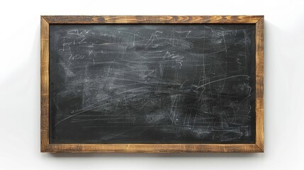 blank blackboard with wooden frame isolated on white background empty school chalkboard mockup education concept clipping path 3d rendering