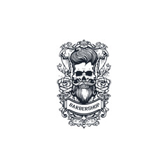 Bearded man vintage logo vector illustration
