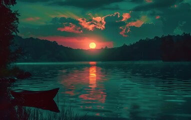 Serene Lake Sunset