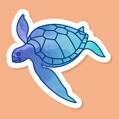 Sea turtle color sticker