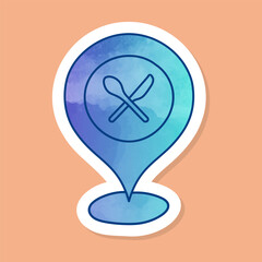 color sticker pin map restaurant