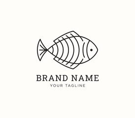 Fish logo template. Fish illustration vector icon