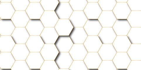 3D futuristic abstract honeycomb and white hexagon geometric texture seamless creative mosaic texture. Abstract hexagon polygonal pattern background vector.