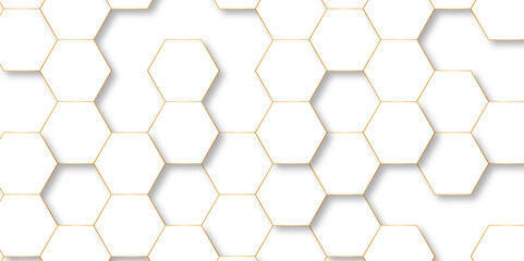 3D futuristic abstract honeycomb and white hexagon geometric texture seamless creative mosaic texture. Abstract hexagon polygonal pattern background vector.