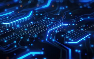 Futuristic Digital Circuitry Close-up