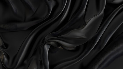 Obraz premium black silk, black fabric texture, silk, black backgrounds, satin, fabric textures, black satin, silk textures, HD wallpaper