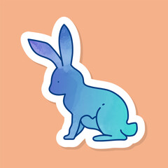 color sticker rabbit