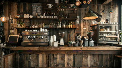 Naklejka premium interior of a old bar, old cafe, vintage cafe