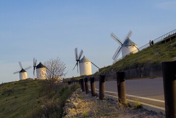 Naklejka premium dutch windmills in the country