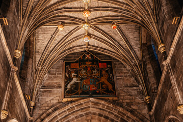 Detailed Ceiling and Royal Arms in St Giles' Cathedral