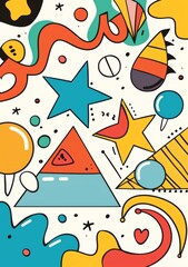 Abstract Colorful geometric Lines background for Poster design and presentation	