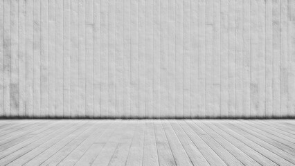 Fototapeta premium White old wood or wooden vintage plank floor and wall surface background as a vintage pattern layout for retro, grunge and creative projects in constructions, architecture and interior design