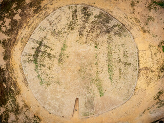 Soto dolmen aerial view, between 3000 and 2500 BC, Trigueros, Huelva, Andalusia, Spain