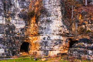 Natural Chimneys Park is a natural limestone structure near Mt. Solon in the Shenandoah Valley in...