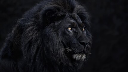 Fototapeta premium portrait of a black lion.