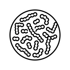 Lactococcus line black icon. Microscopic probiotics. Sign for web page, mobile app, button, logo. Vector isolated button.