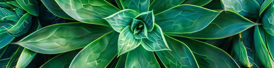 Close Up of Vibrant Green Succulent Plant Leaves with Textured Details