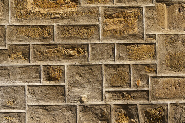 Close Up of Brick Wall With Squares