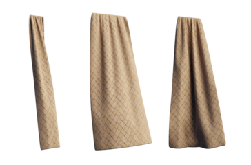 set of color curtain cut out 