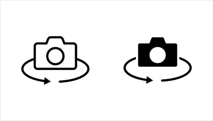 Switch from front to back camera flat icon set for apps, vector illustration on white background.