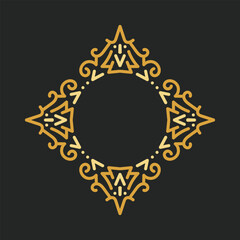 Decorative vintage frame. Vector design. floral ornament.