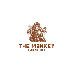 Riding monkey logo vector illustration