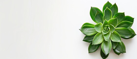 Succulent plant with clean copyspace on white background