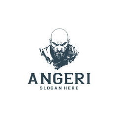 Angry man logo vector illustration