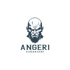Angry man logo vector illustration