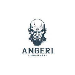 Angry man logo vector illustration