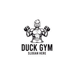 Duck gym logo vector illustration