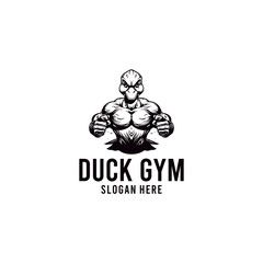 Duck gym logo vector illustration