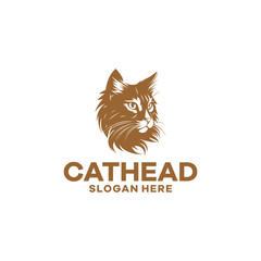 Cat head logo vector illustration