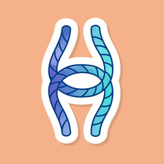 Rope knot color sticker