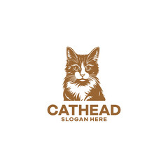 Cat head logo vector illustration
