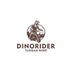 Dino rider logo vector illustration