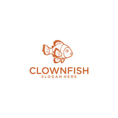 Clown fish logo vector illustration