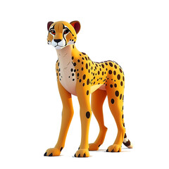 cute Cheetah cartoon character. Cute Leopard cartoon illustration