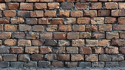 Fototapeta premium Background Texture, Close-up of a weathered brick wall with rich textures and natural color variations, perfect for urban and industrial-themed backgrounds. Illustration image,