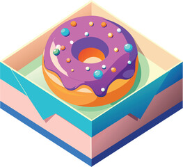 box of donut bakery doughnut Vector illustration