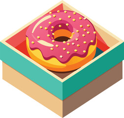 box of donut bakery doughnut Vector illustration