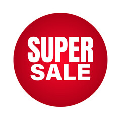 Red sale button, Super sale label