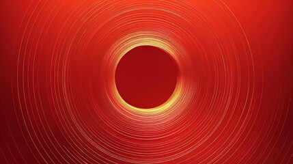 Red background, a circular light track swirling around in a circular shape with a red gradient color,