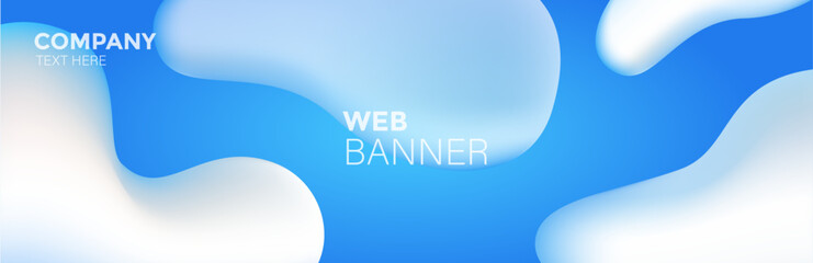 Blue background with drops, abstract liquid background with 3d popup composition in blue. trendy illustration artwork for poster layout