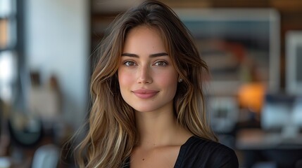 Fototapeta premium portrait of an attractive young businesswoman standing in her office.illustration