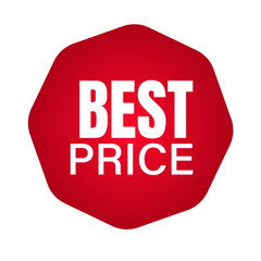 Red discount label, Red percent sign, Red discount label, Best price label
